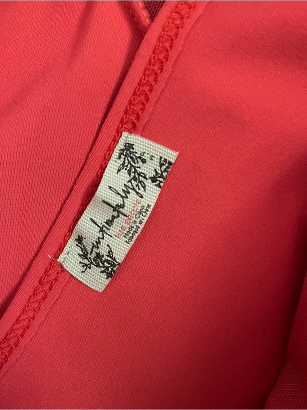 Free People Keep It Sleek Deep V Bodysuit Small Coral Smoothing Wide Strap - Picture 7 of 8